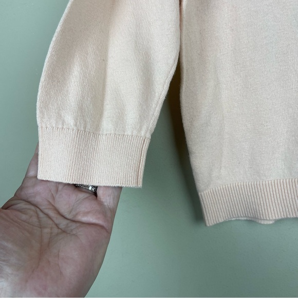 LOFT 100% Cotton Toucan Bird Novelty Print Crew Neck Sweater Light Coral Sz XS - Picture 6 of 9